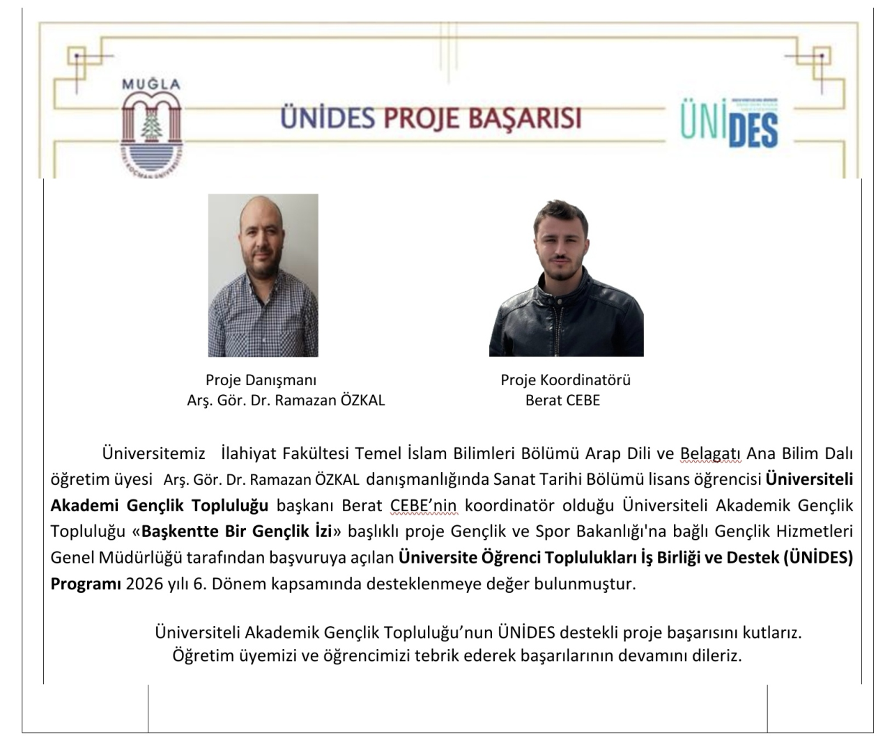 Topluluklarımızın ÜNİDES Başarısı